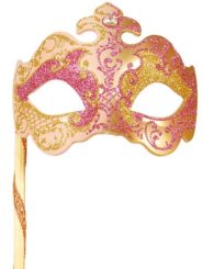 Pink/Gold Farfallina Masquerade Facepiece