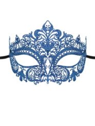 Blue Metal Glitter Masquerade Facepiece Accessory